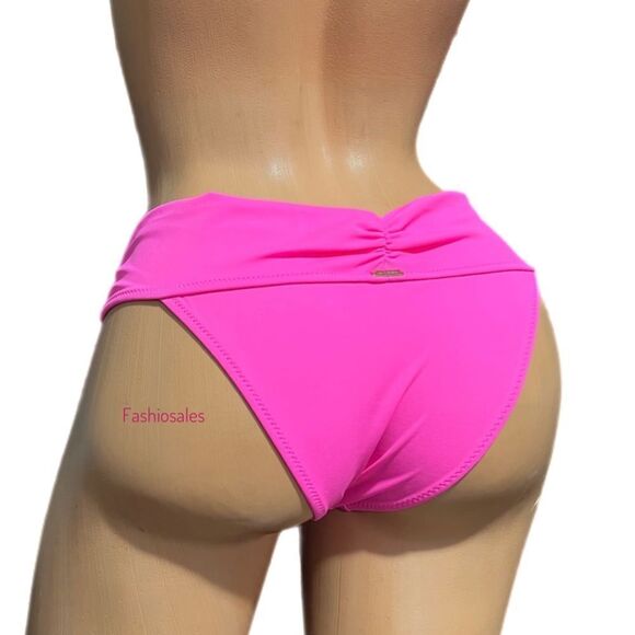 Victorias Secret Swim Gold Hardware Cheeky Bikini Bottoms Pink Large - Picture 2 of 3
